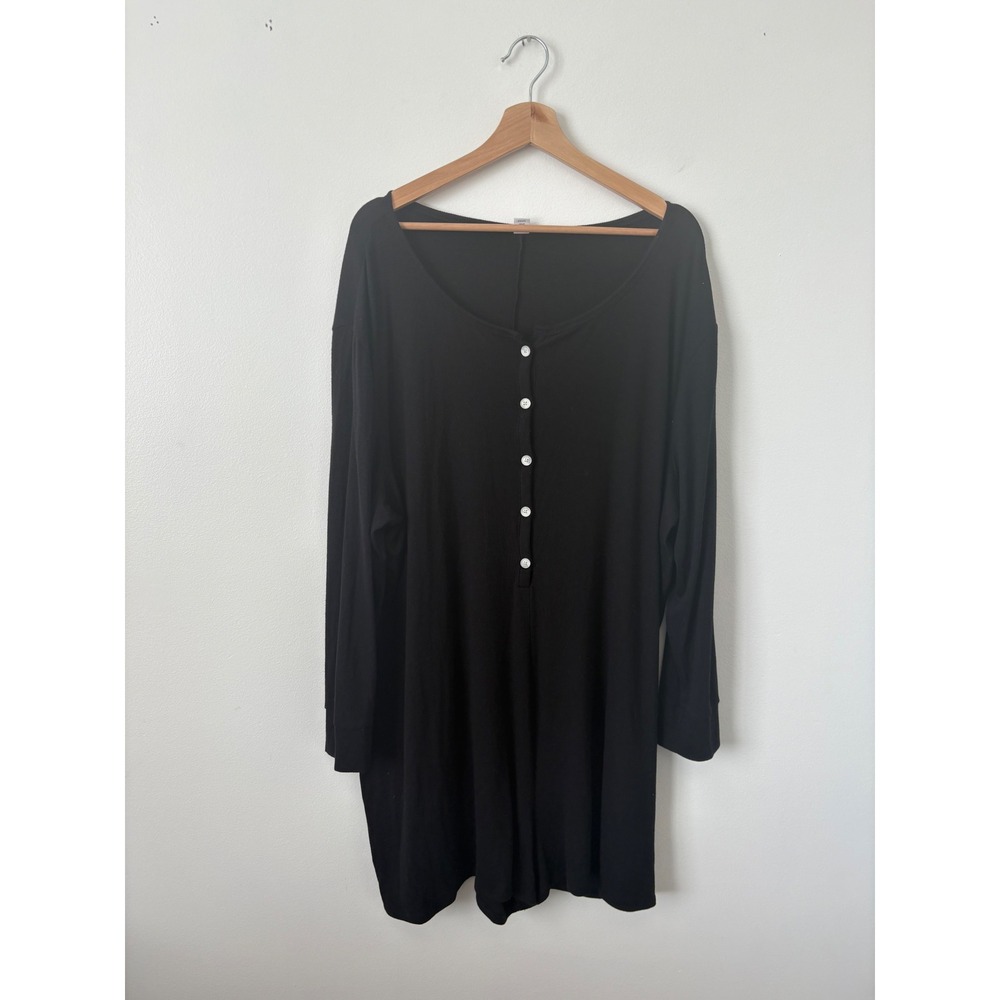 Old Navy Women's Ribbed Sleep Romper – Black – 3X - Picture 2 of 5